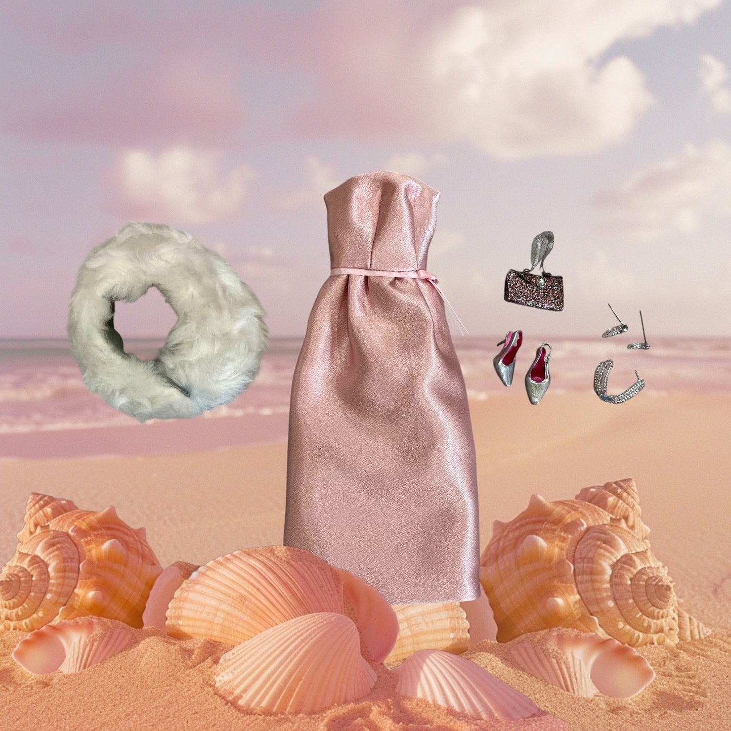 Handmade Vintage-Style Barbie Dress - Pink Enchantment