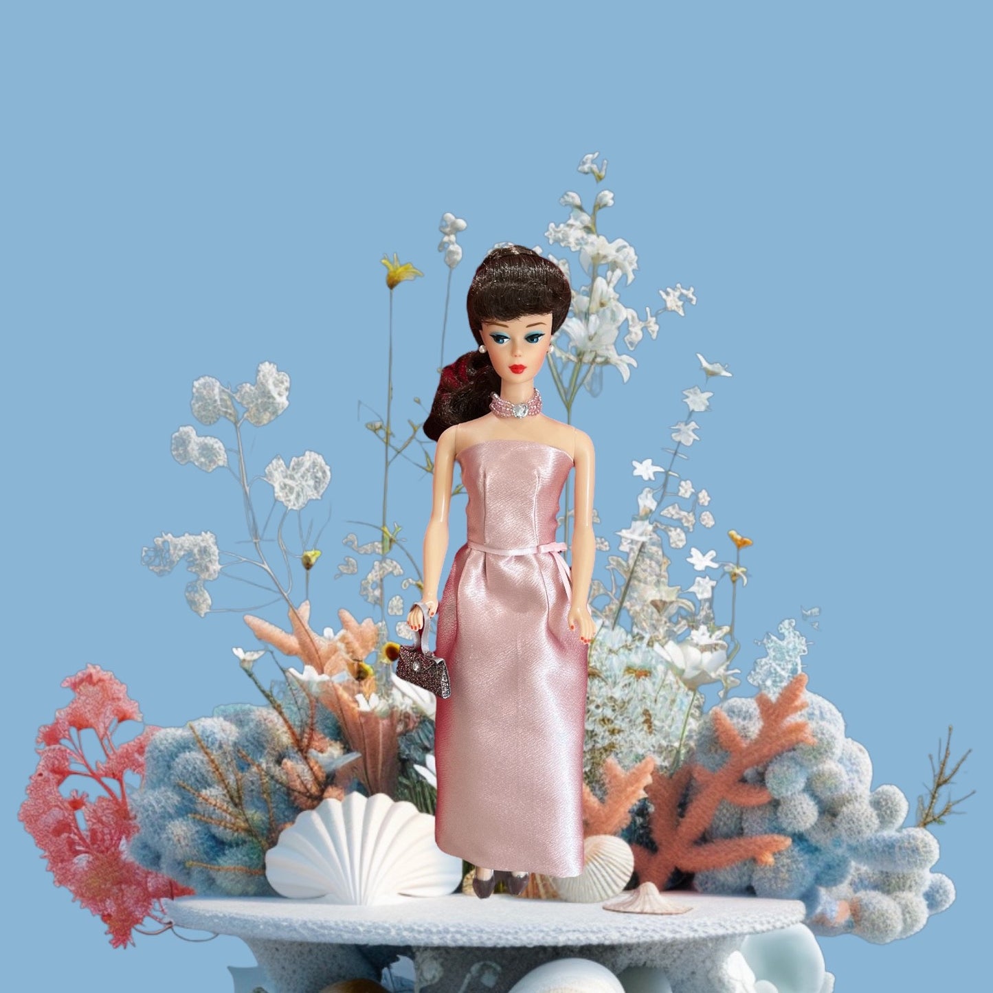 Handmade Vintage-Style Barbie Dress - Pink Enchantment