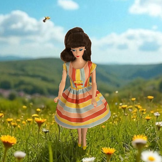 Handmade Vintage-Style Barbie Dress - Sunny Day
