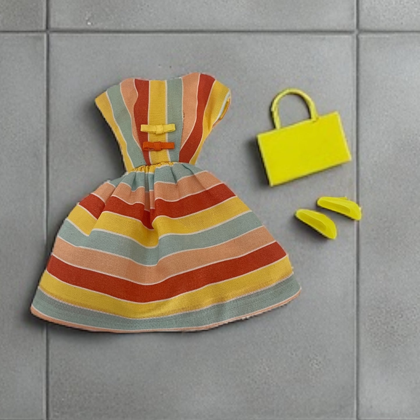 Handmade Vintage-Style Barbie Dress - Sunny Day